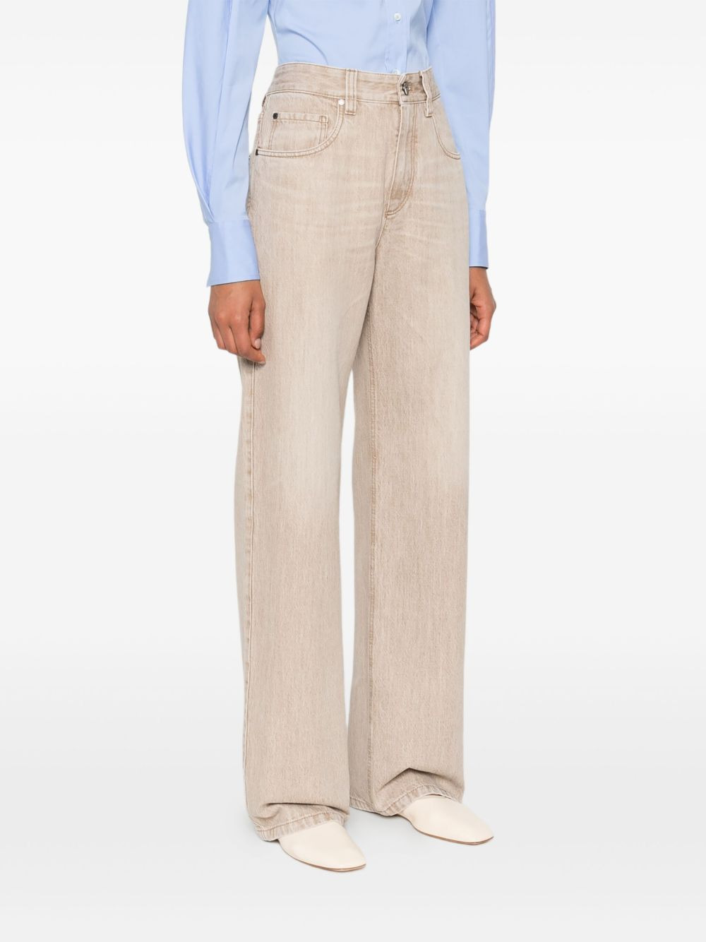 washed cotton jeans - 3