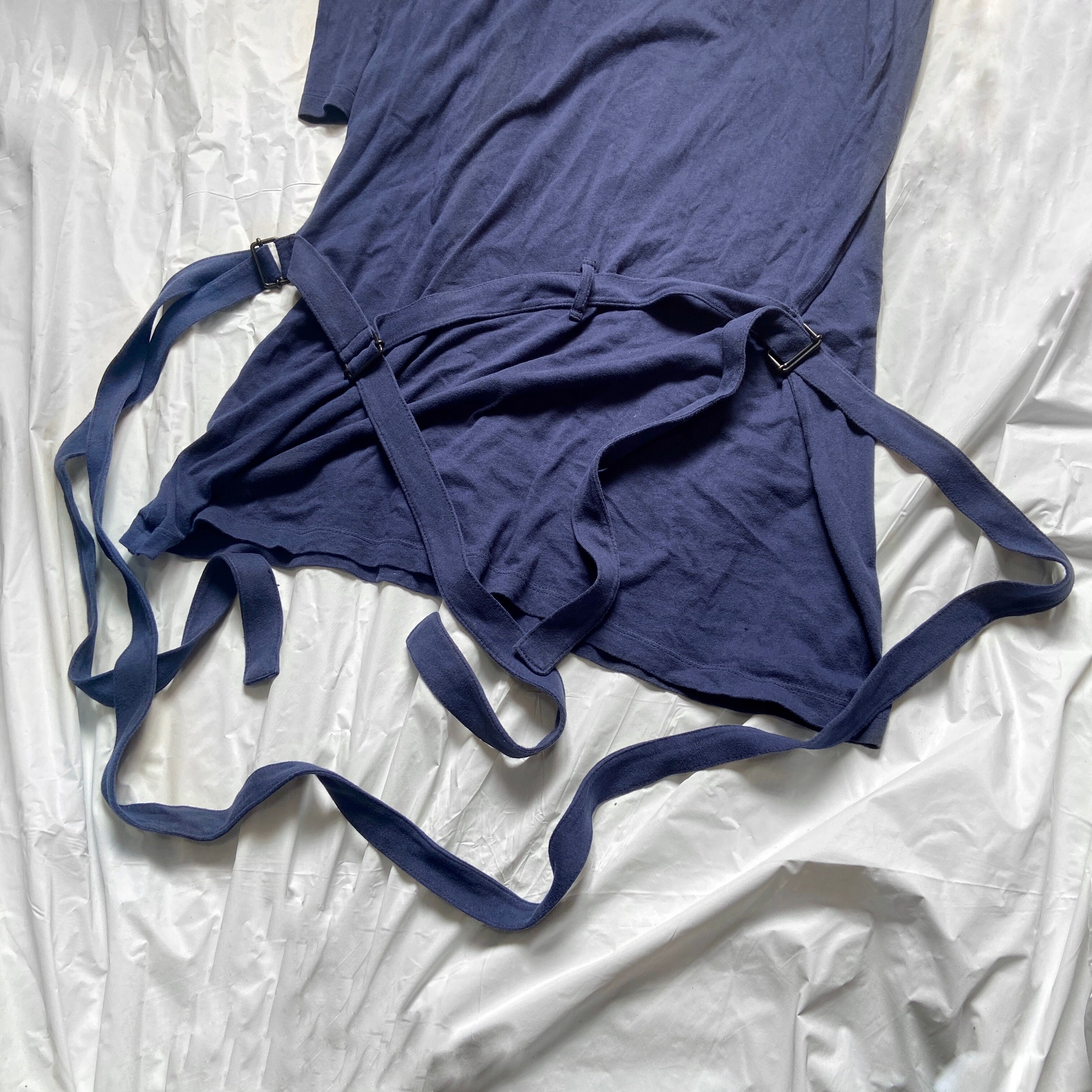 Ann Demeulemeester blue bondage strap long sleeve top dress 38 - 4