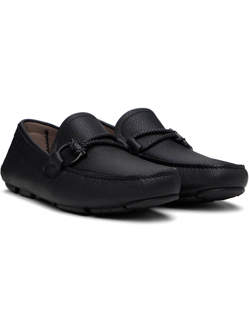 Black Gancini Ornament Driver Loafers - 4