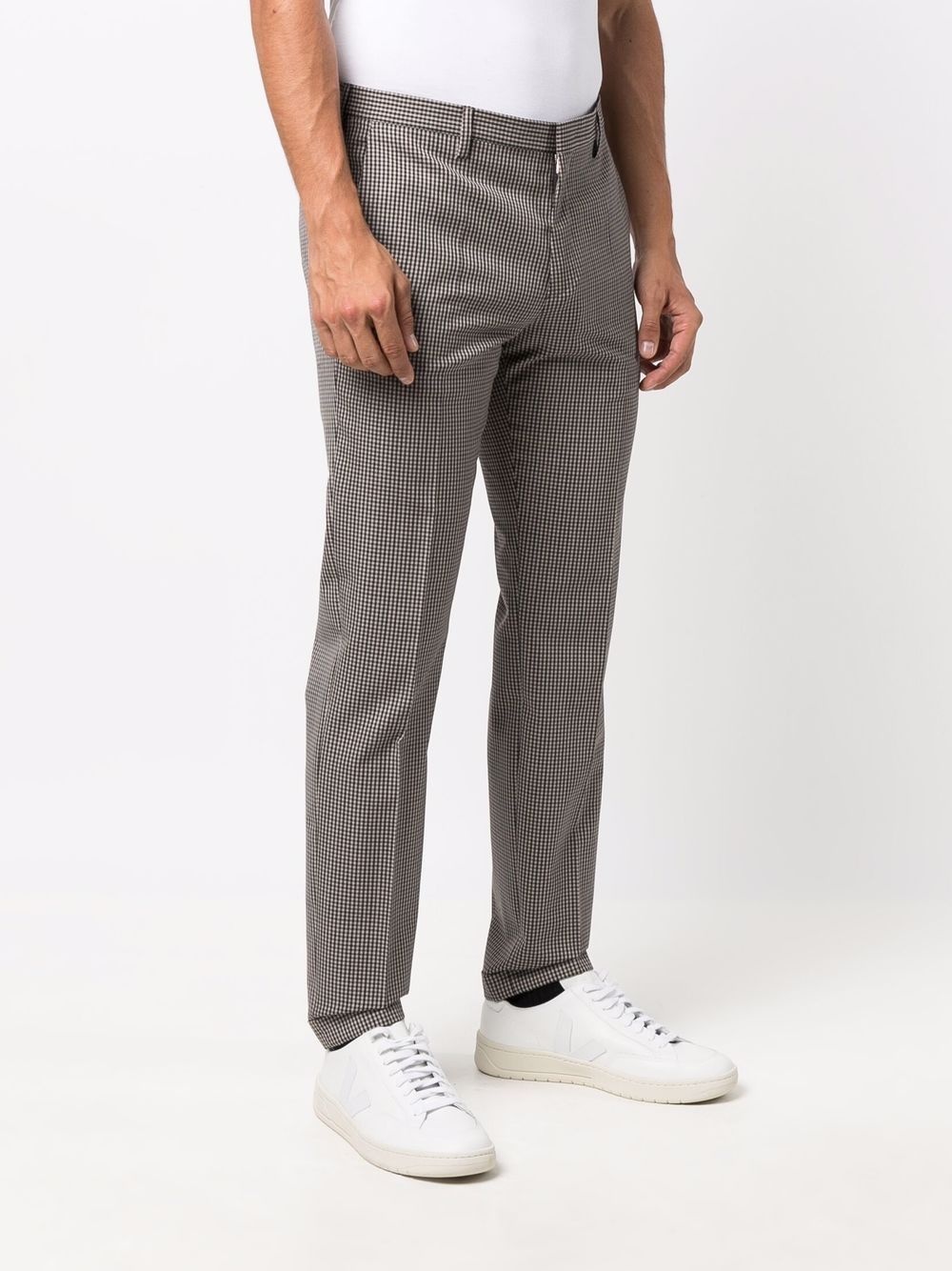 houndstooth slim-cut chinos - 3