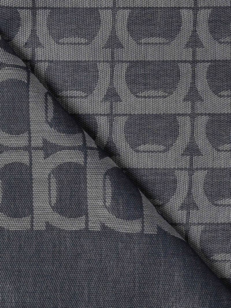FERRAGAMO Gancini-pattern fringed scarf outlook