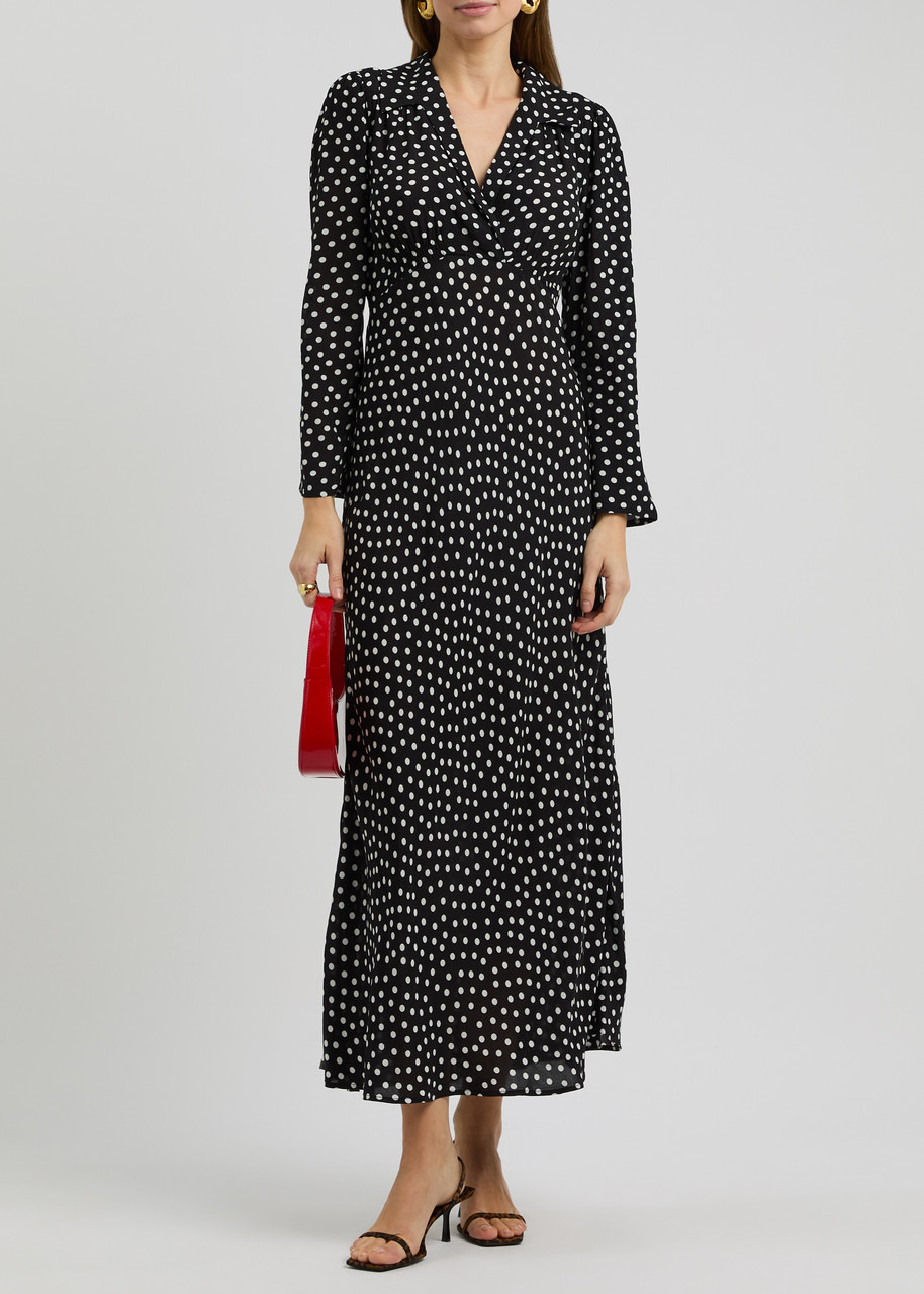 Rixo Lynne Polka dot Woven Midi Dress - 4