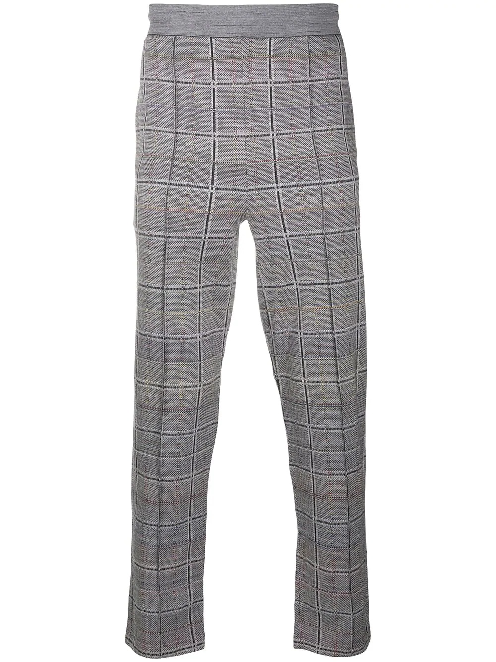 knitted check trousers - 1