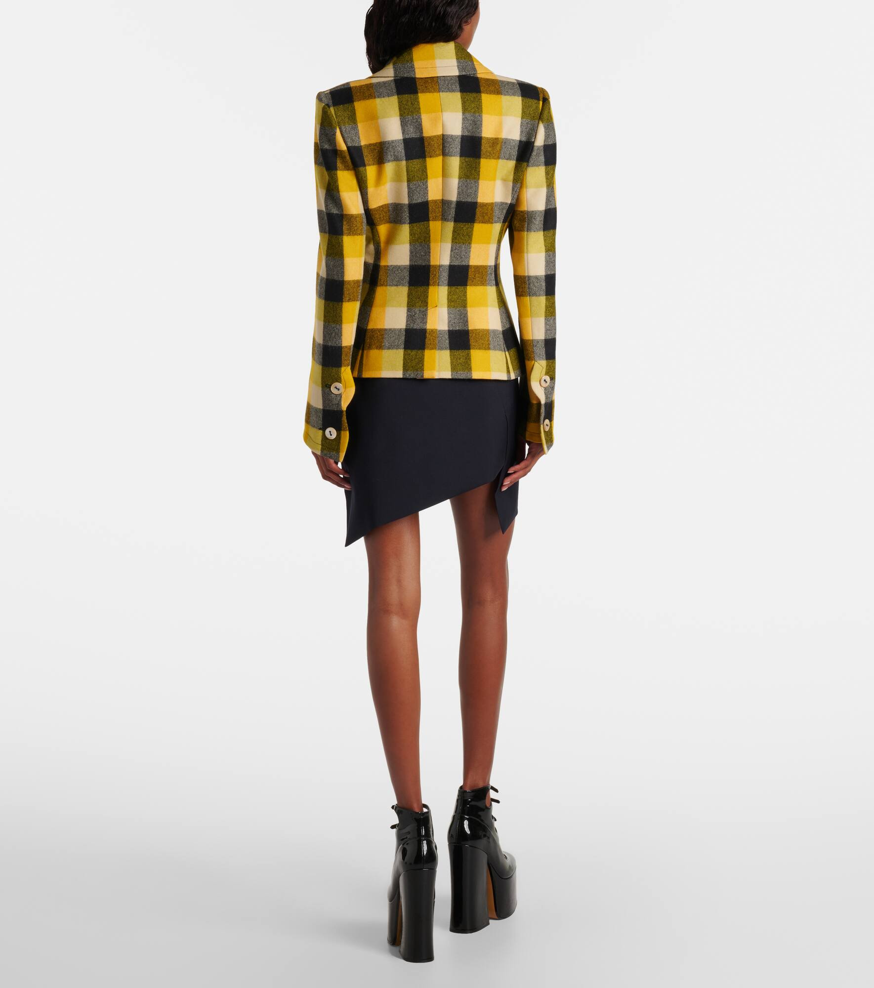 Georgia checked virgin wool blazer - 3