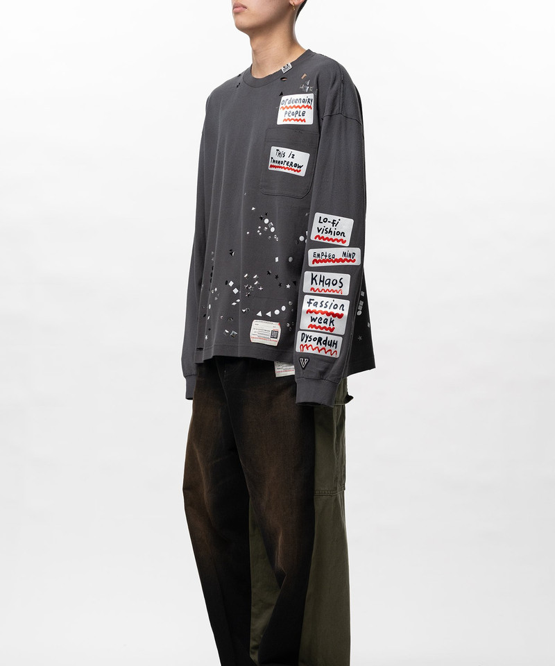 Embellished Sticker Long Sleeve T-shirt 10