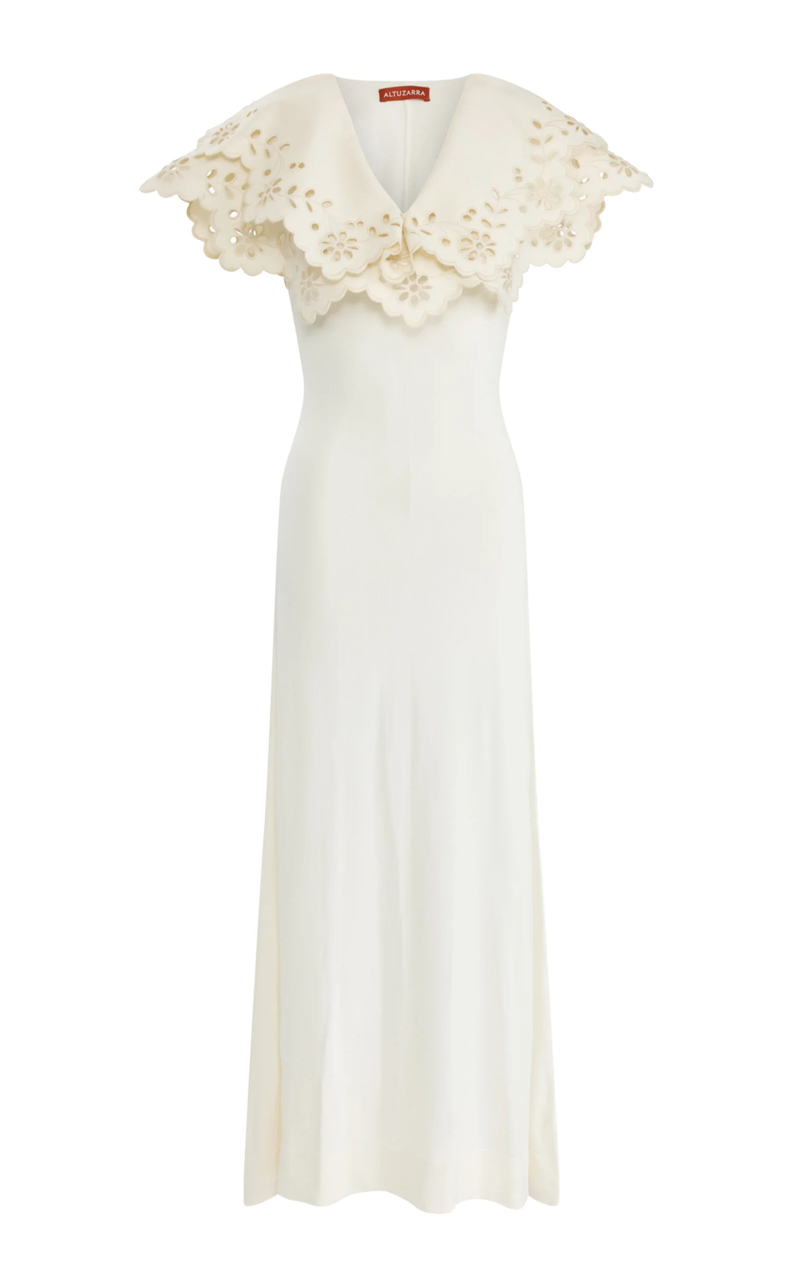 Penrose Embroidery-Detailed Jersey Maxi Dress ivory - 1