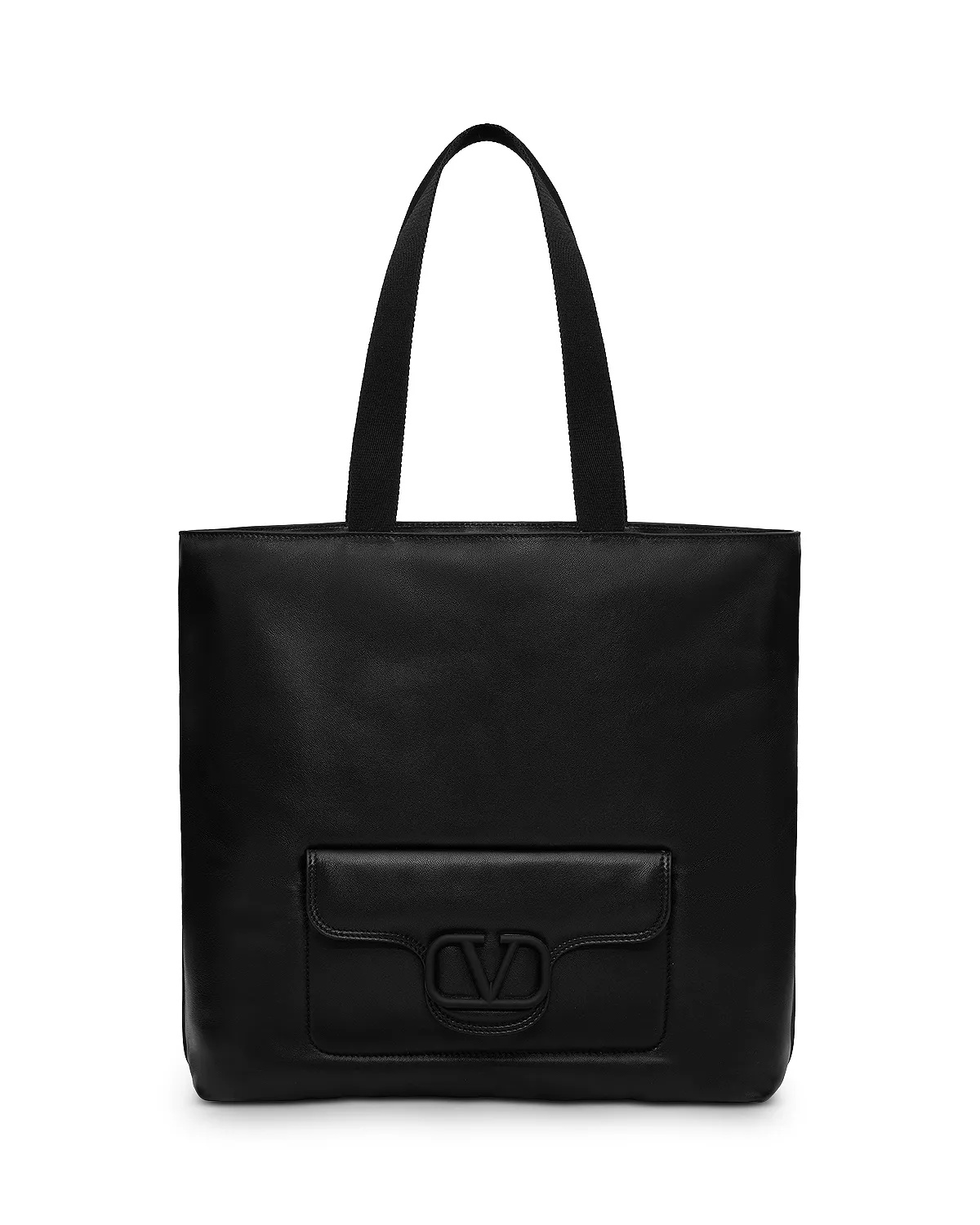 Noir Nappa Leather Shopper Tote - 1