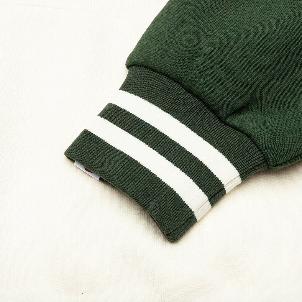BADGES COLOR BLOCKING PULLOVER HOODIE - IVORY - 3