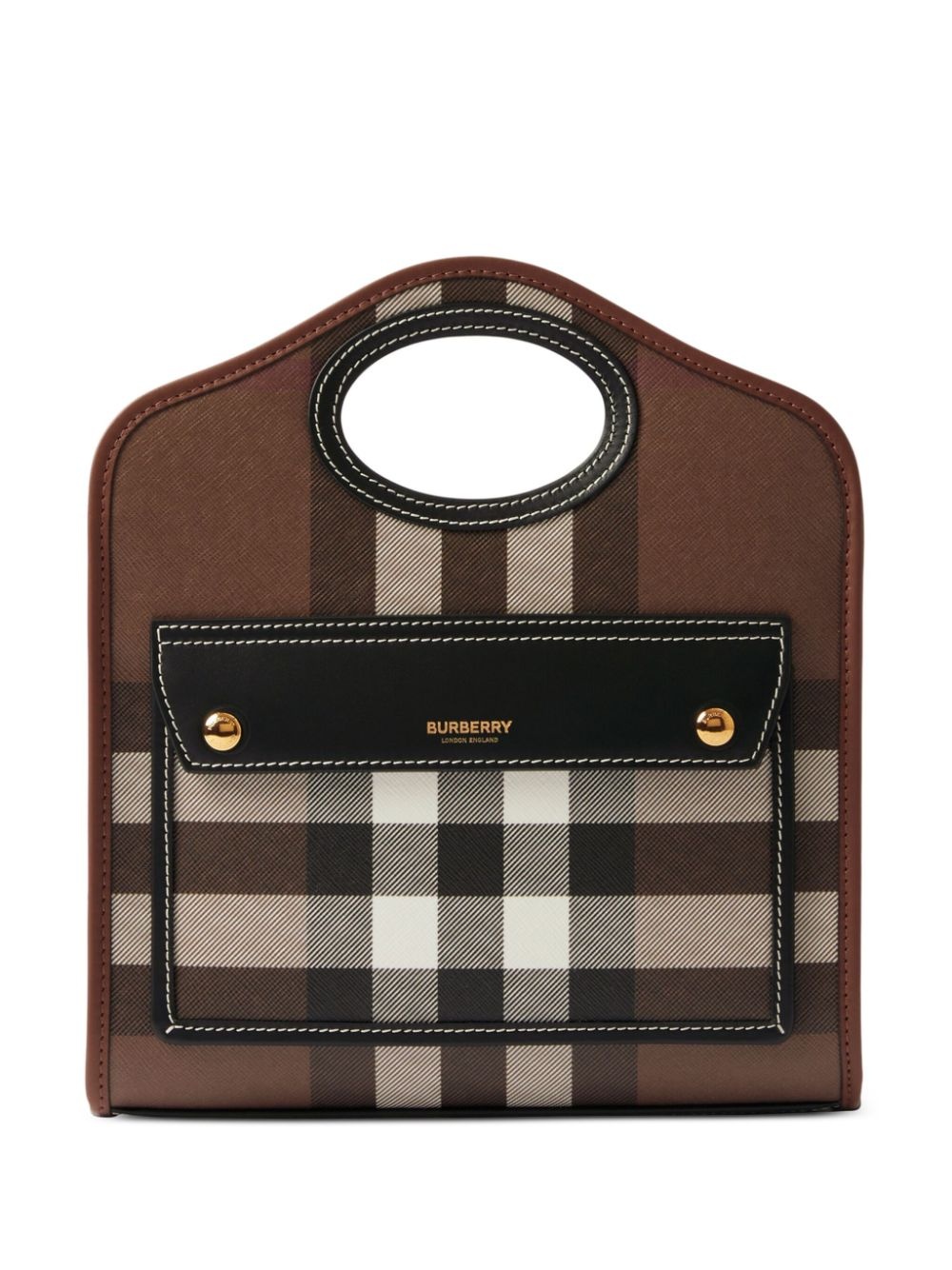 mini checkered leather tote bag - 1
