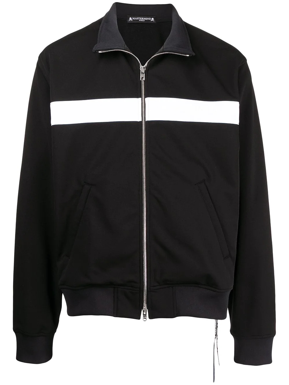 striped zip-up jacket - 1