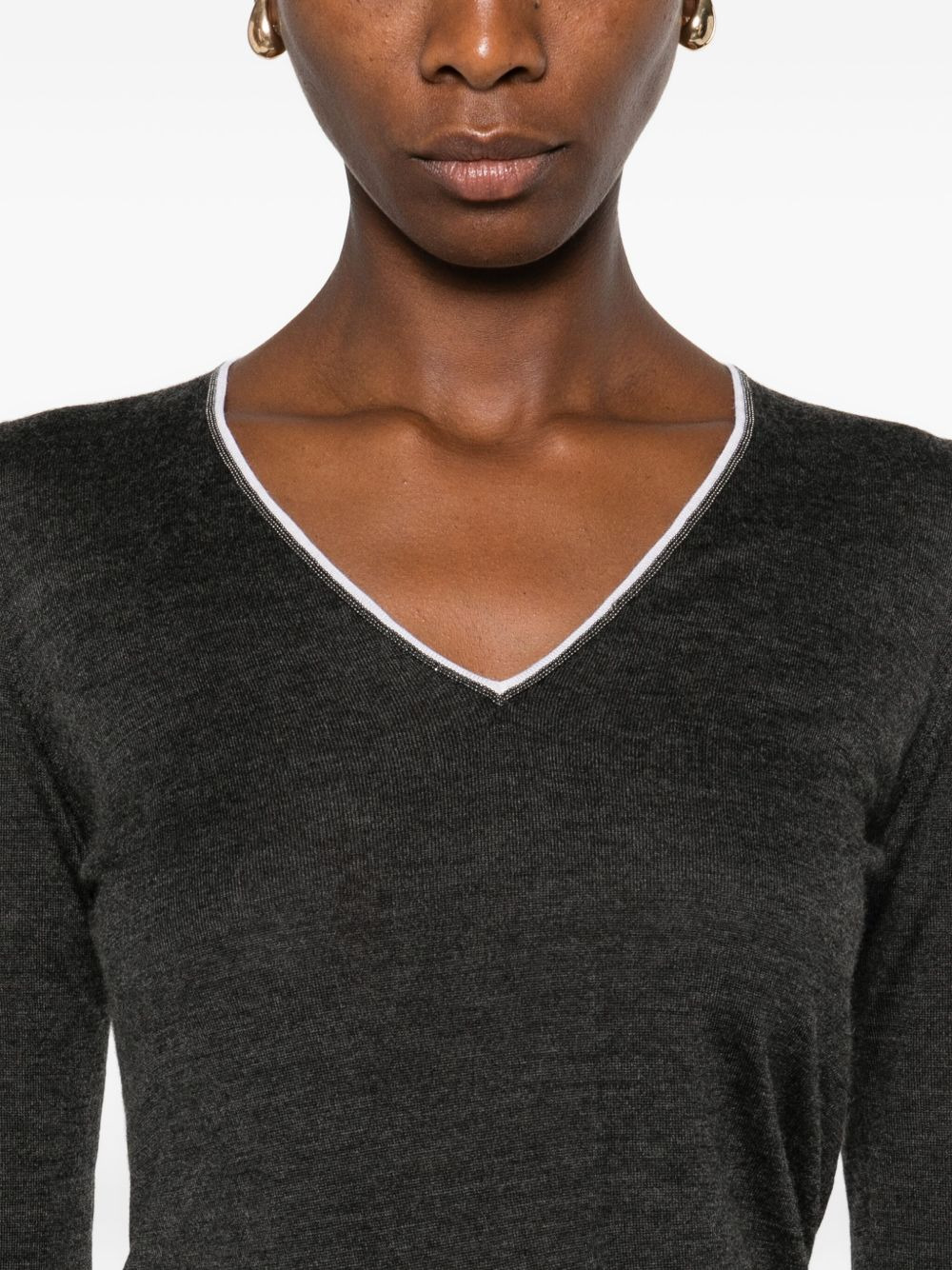 v-neck embellished sweater - 5