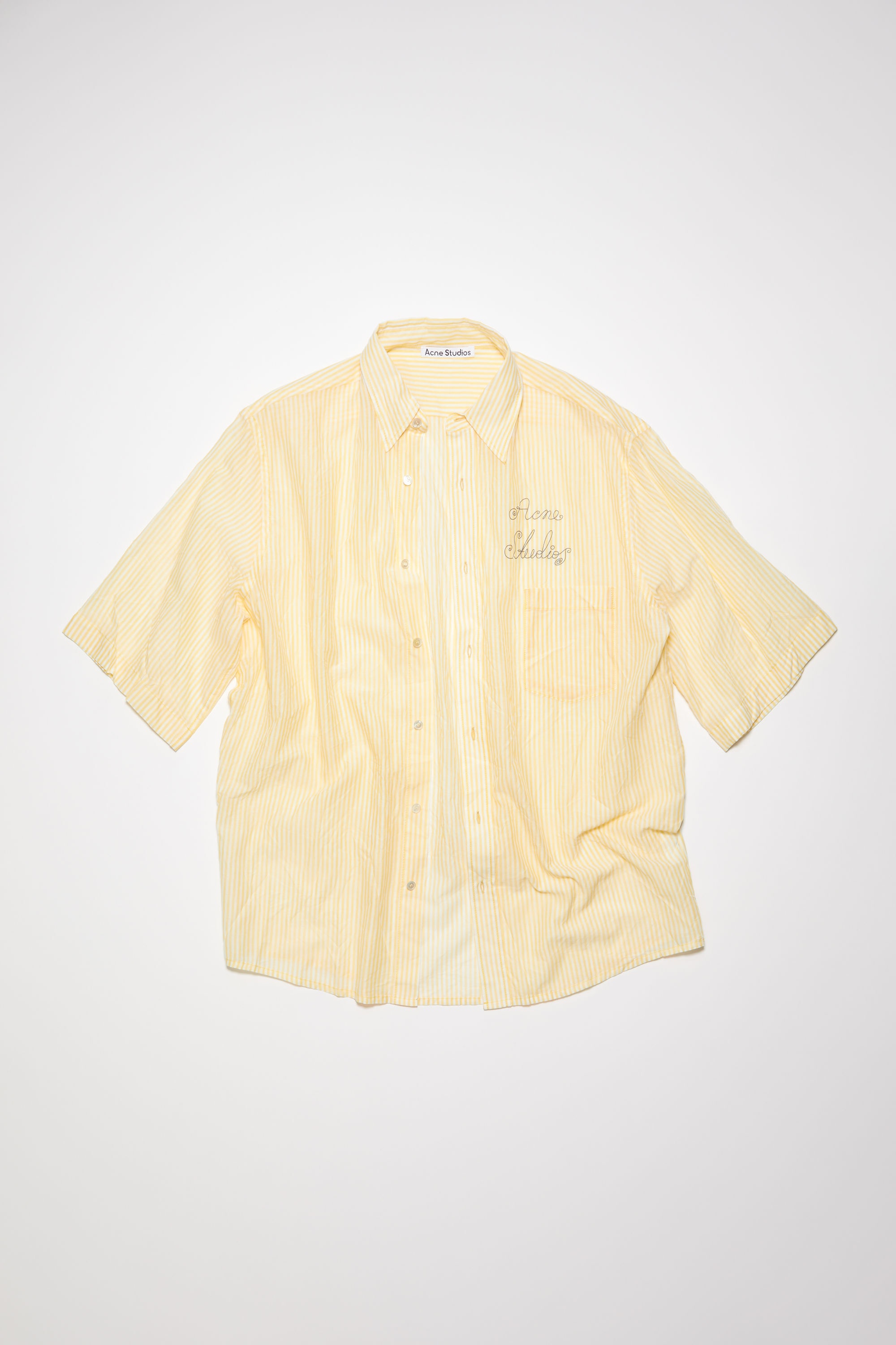 Short sleeve button-up shirt - Yellow/white - 6