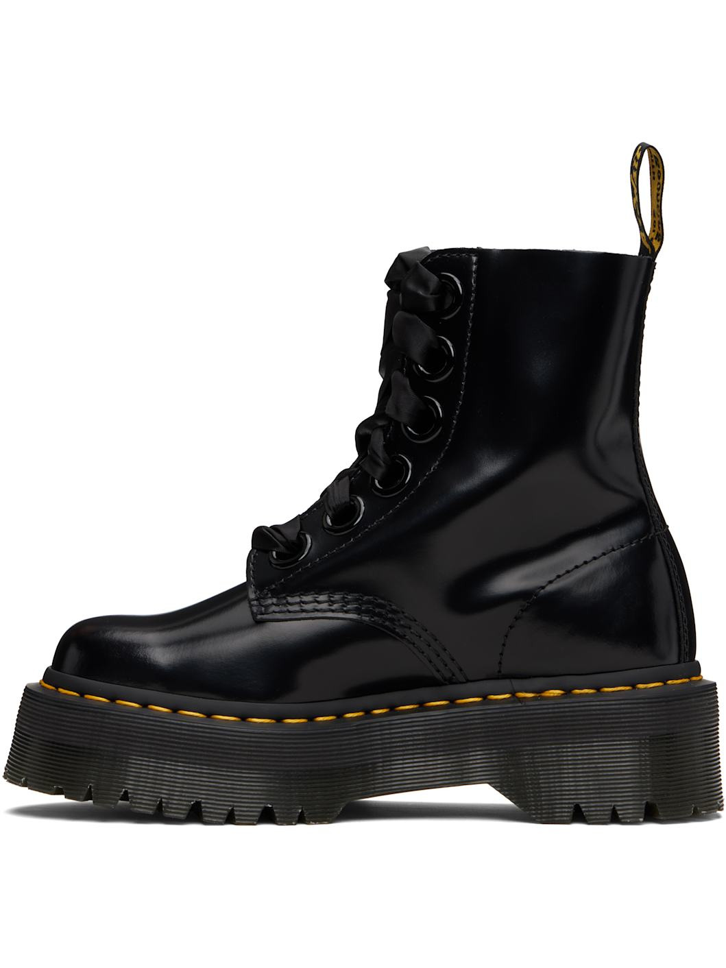 Black Molly Leather Platform Boots - 3