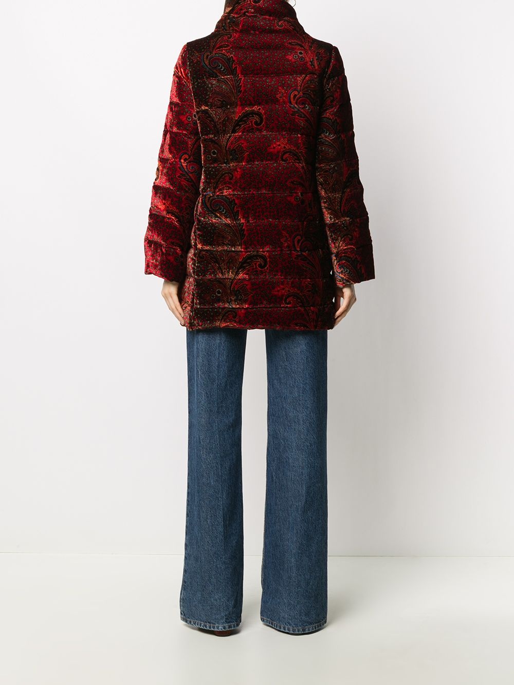 paisley print puffer coat - 4