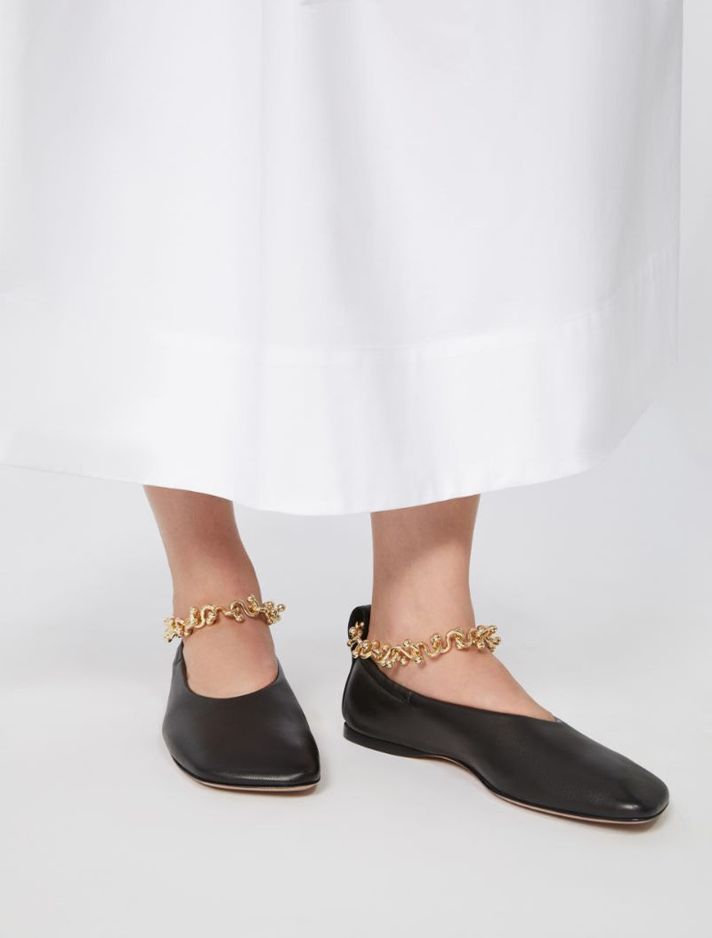 Nappa leather ballerinas with ankle band - black 6
