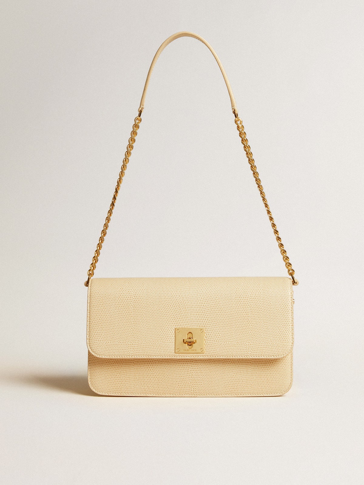Gioia Bag in vanilla-colored sheepskin leather with gold details - 4