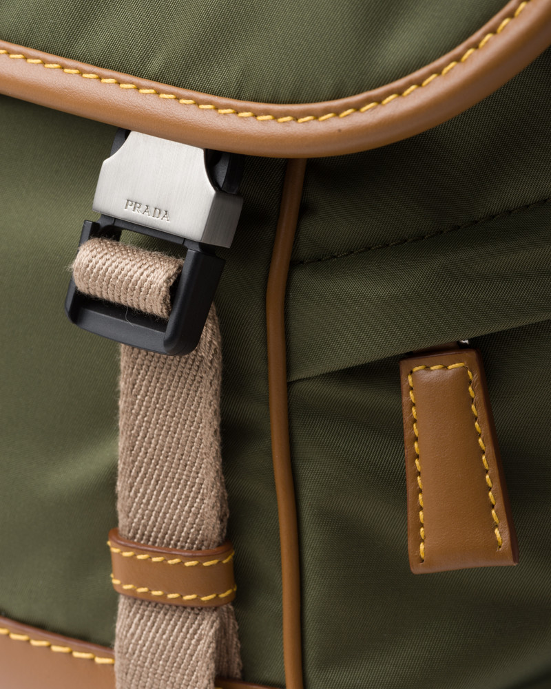 Re-Nylon and leather shoulder bag 6