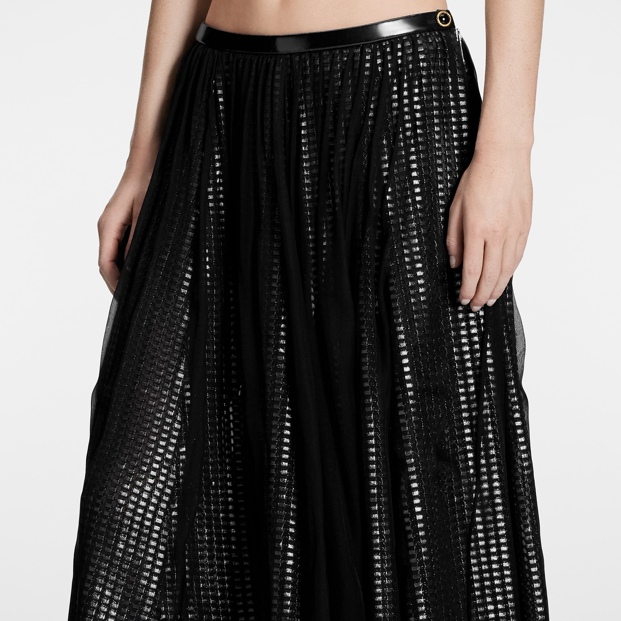 Draped Mirrorball Midi Skirt - 4