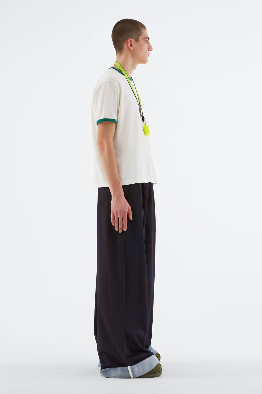 WHITE T-SHIRT WITH BORDEAUX MINI LOGO - 4
