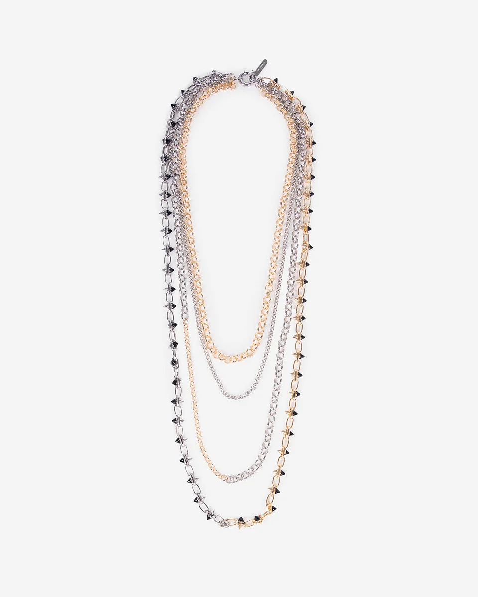 4-ROW GOLD AND SILVER NECKLACE - 1