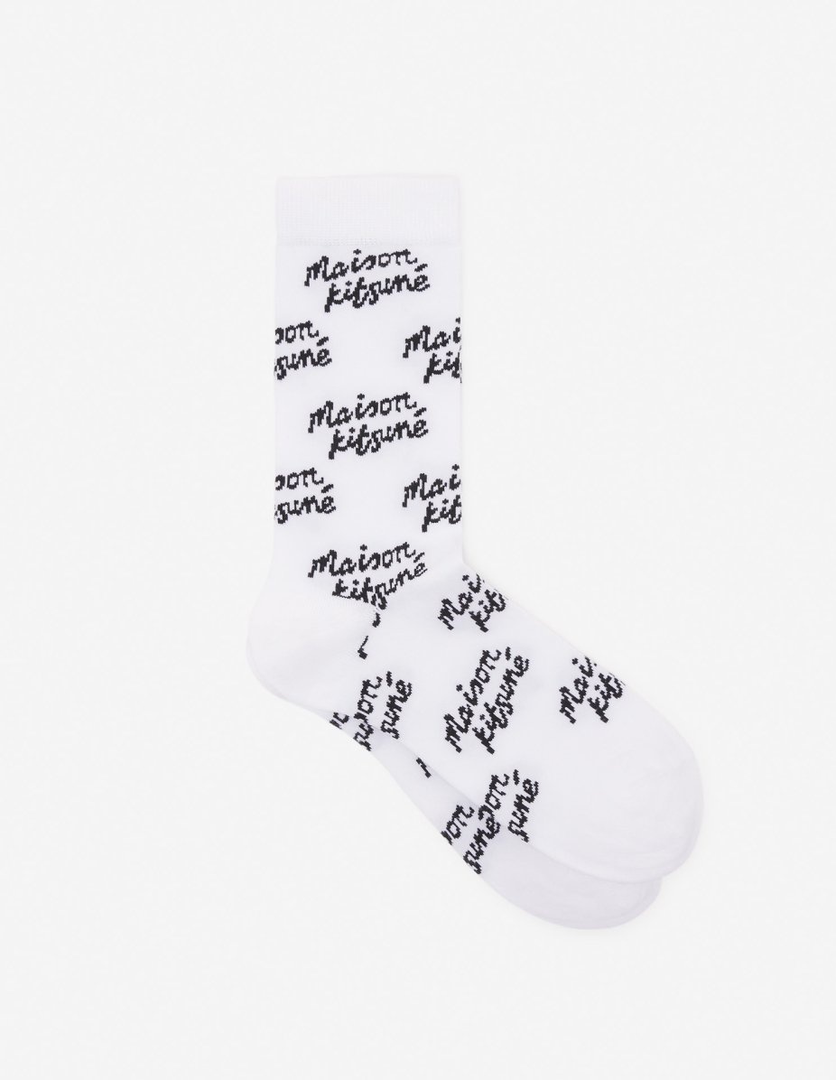 MAISON KITSUNE HANDWRITING ALL OVER SOCKS - 1