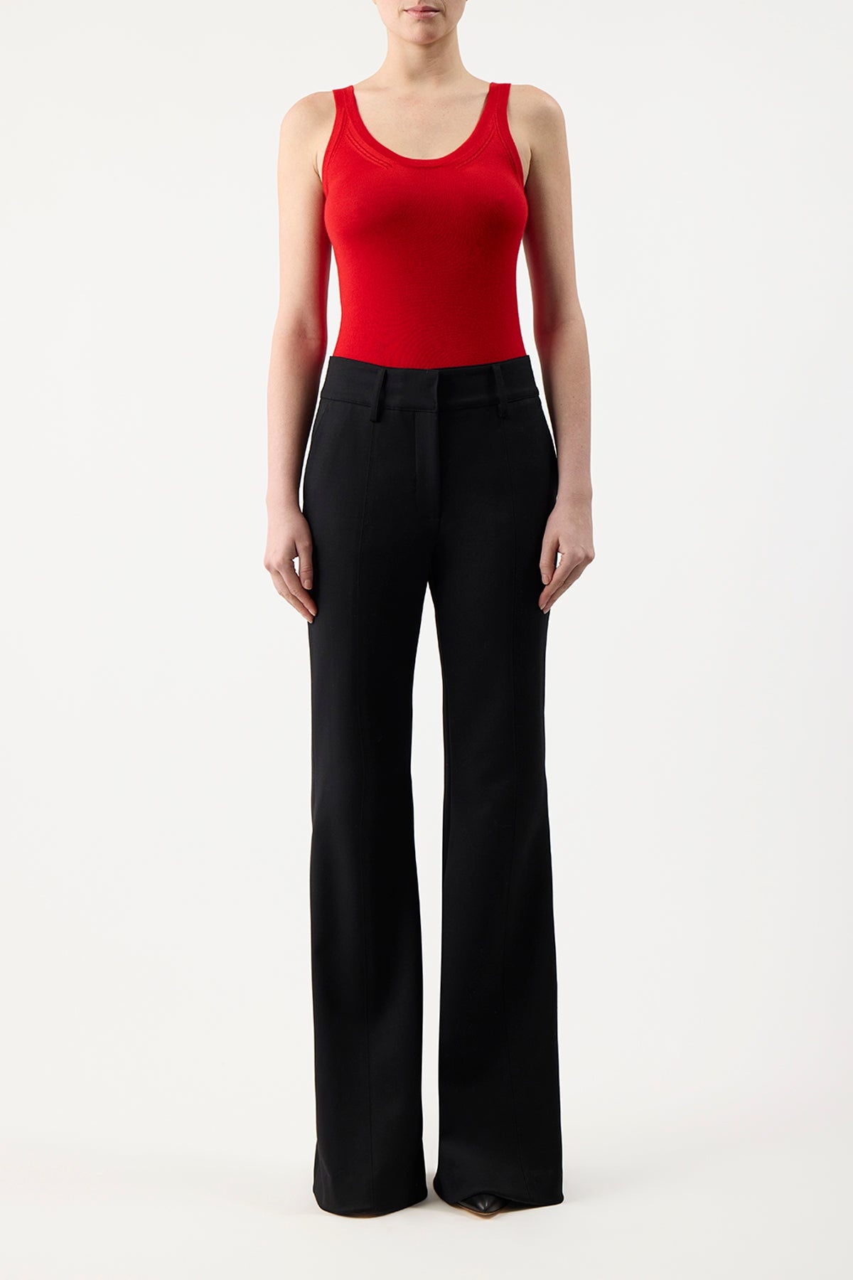 Toby Tank in Red Topaz Silk Cashmere - 2