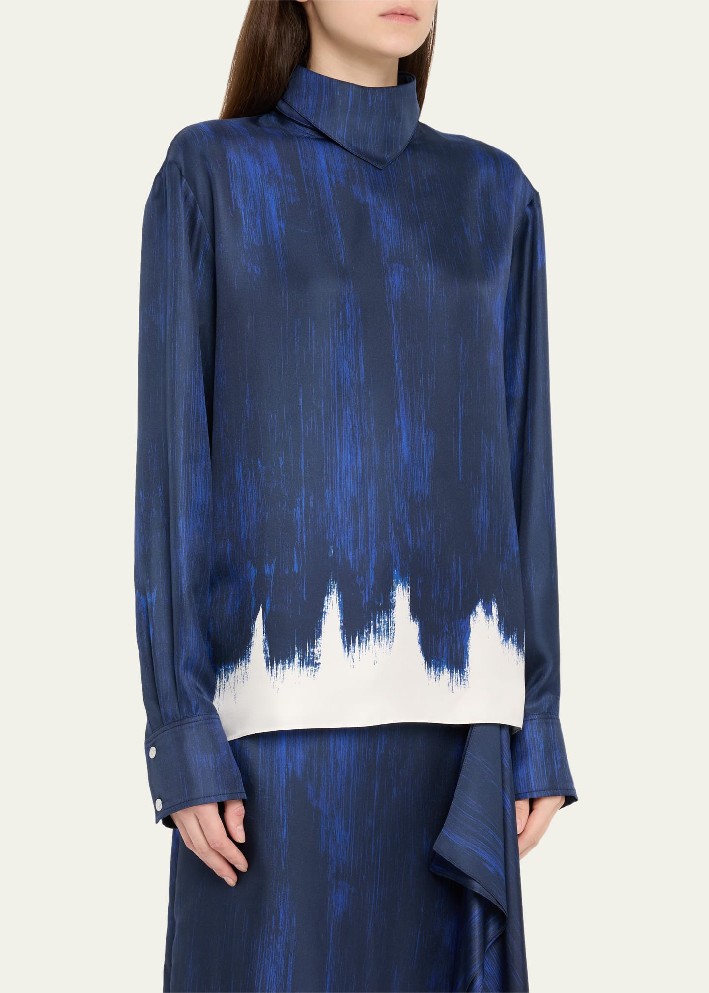Mara Double Printed Silk Twill Top - 4