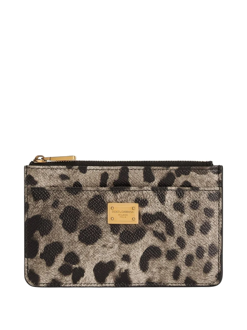 leopard-print plaque wallet - 1