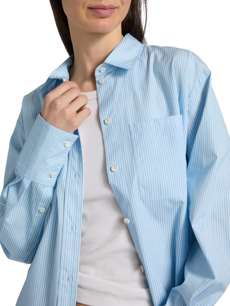 Women's The Striped Boy Shirt - Powder Blue Multi 6