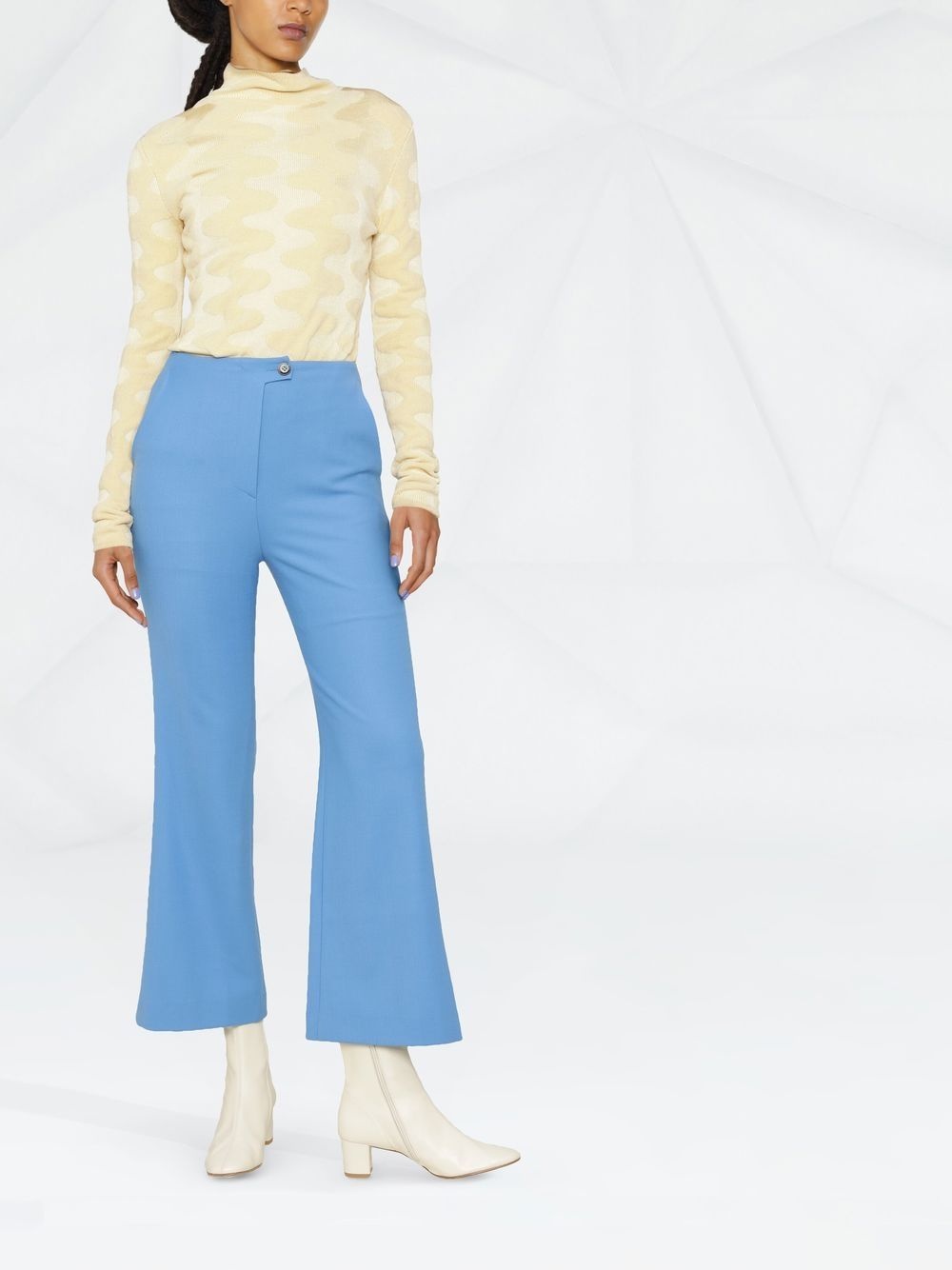 cropped kick flare trousers - 2