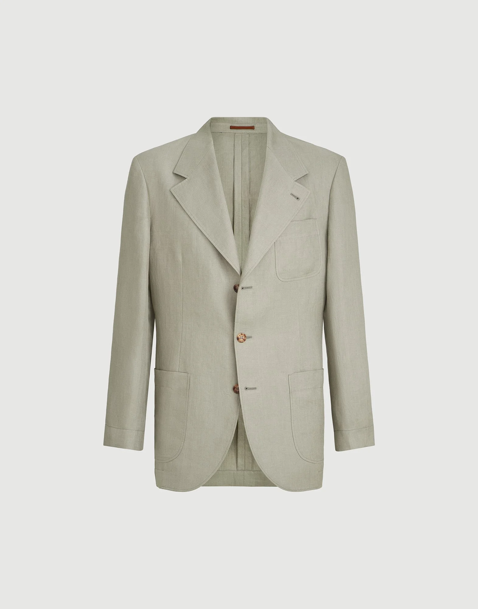 Linen micro chevron unlined blazer - 1