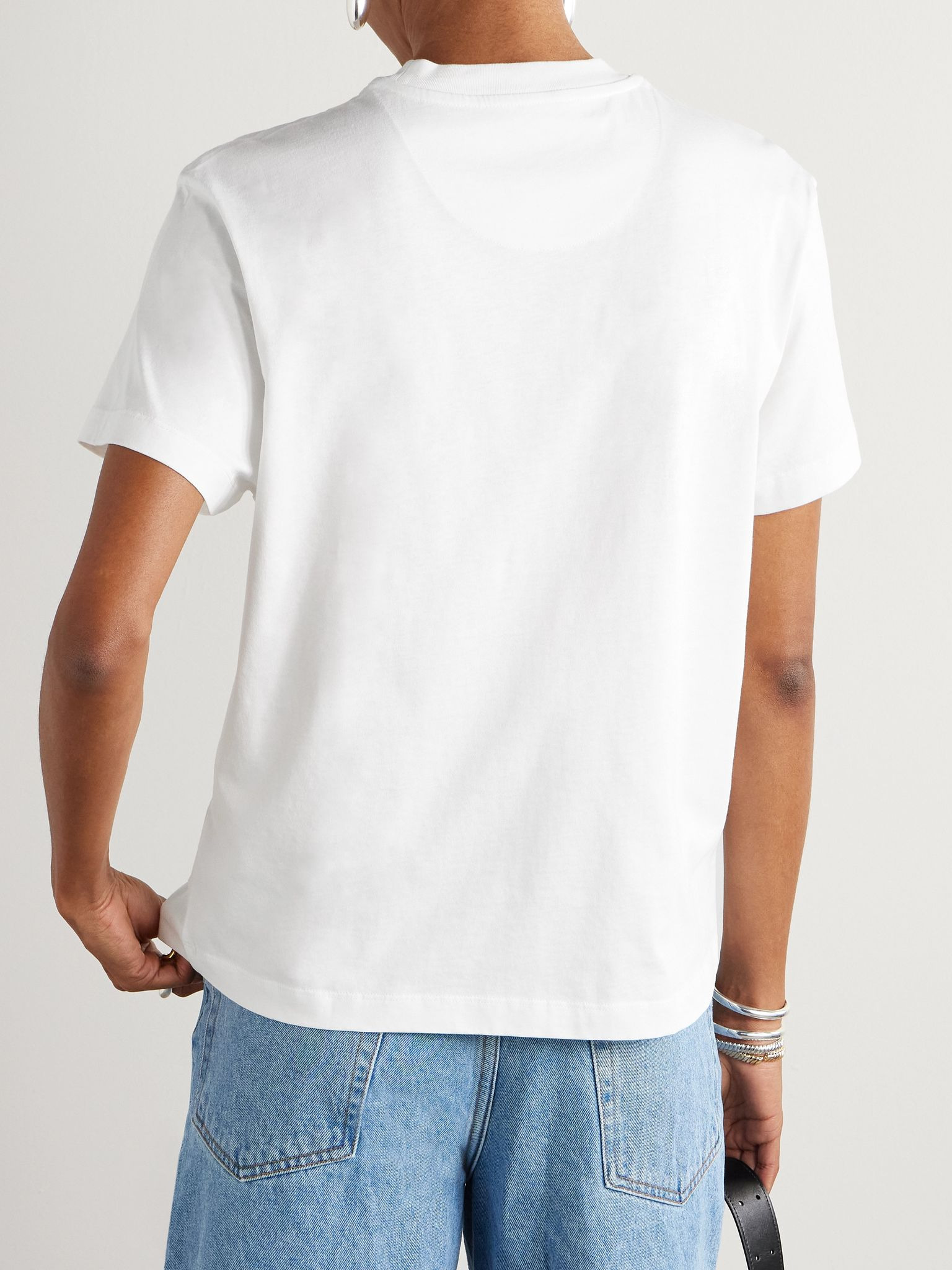 Three-pack appliquéd cotton-jersey T-shirts Off-white - 4