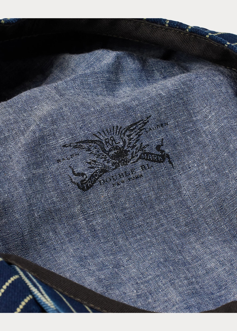 Indigo Dot-Stripe Twill Newsboy Cap 3