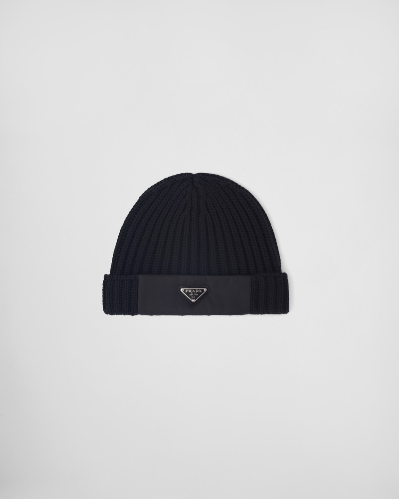 Re-Nylon gabardine and wool cap 1
