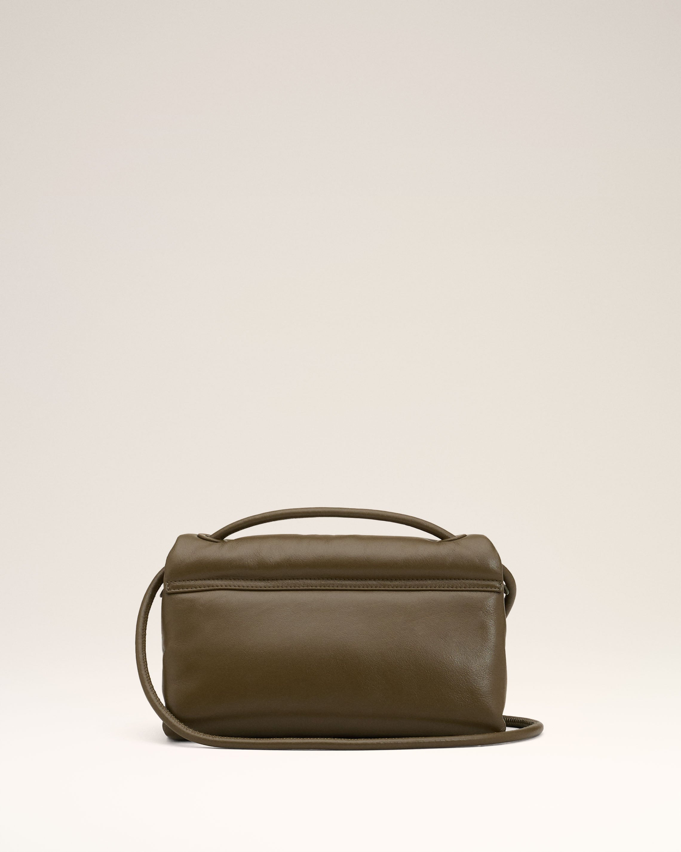 KHAKI LEATHER VOULEZ-VOUS BAG - 4