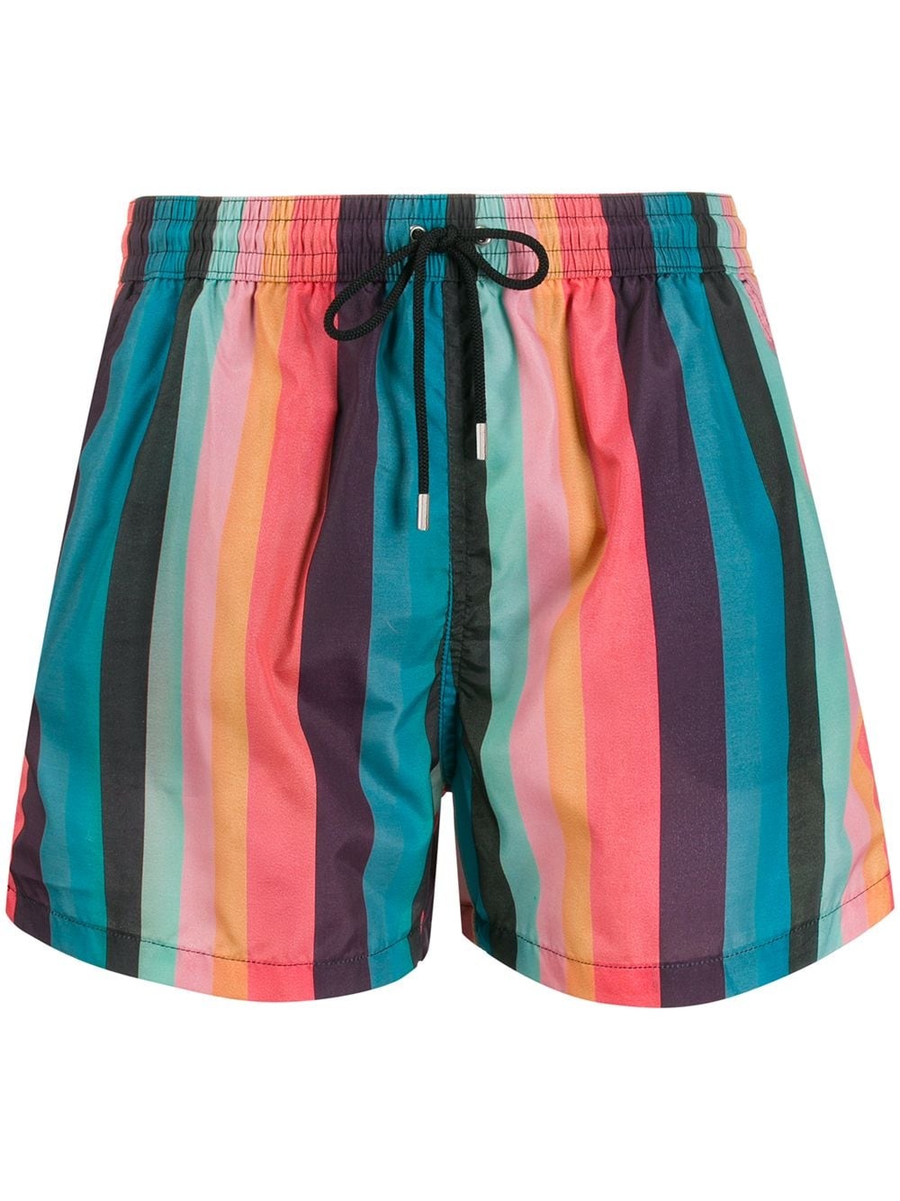 stripe print swim shorts - 1