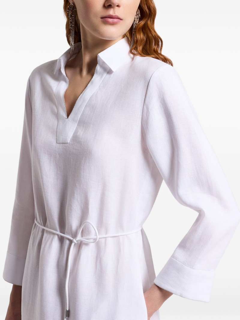 V-neck tie-detail midi dress 4