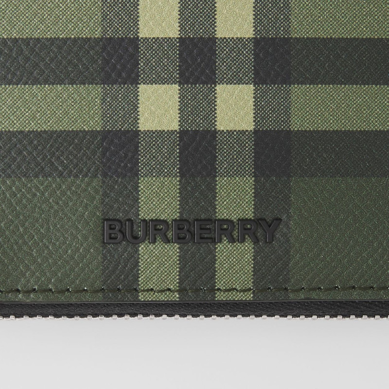 Burberry Check Print Leather Ziparound Wallet Lanyard outlook