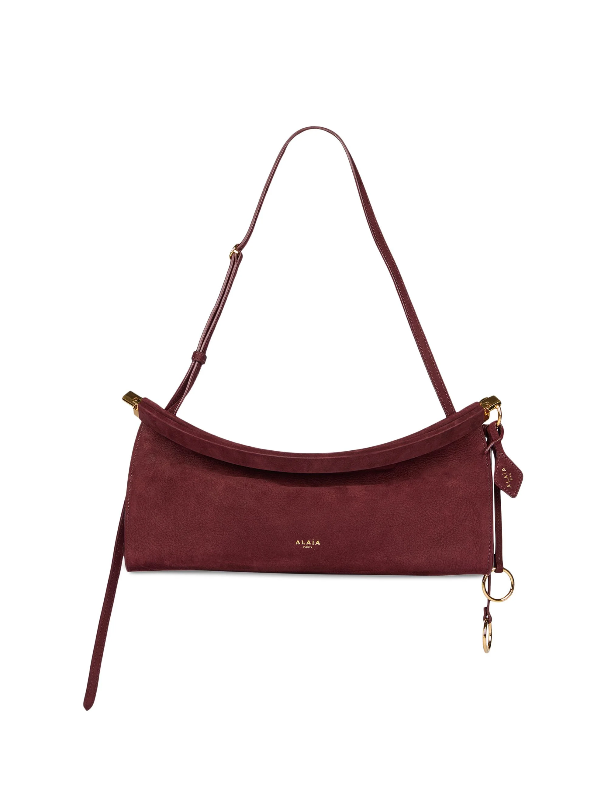 Women's Le Click Leather Shoulder Bag - Rouge Grenat - 1