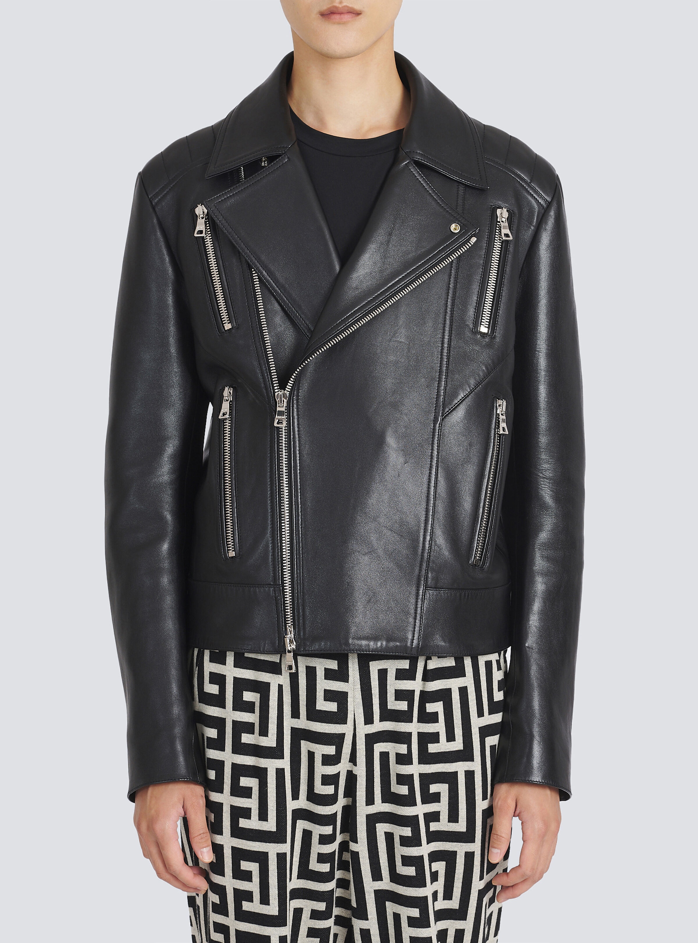 Leather biker jacket - 6