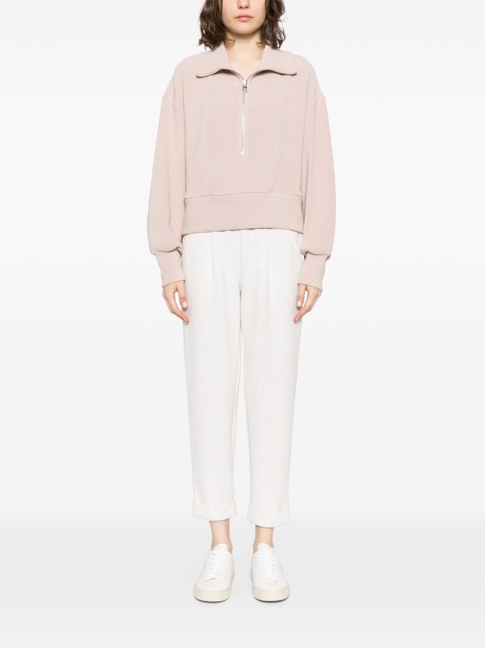 mélange-effect tapered trousers - 2