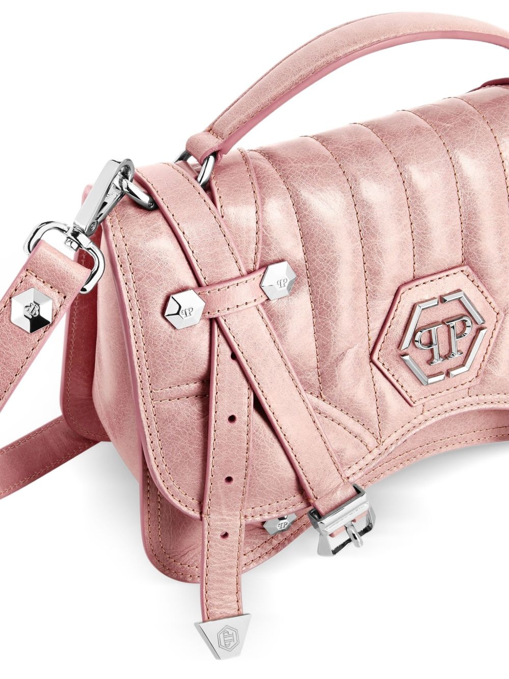 medium Hexagon leather tote bag - 4
