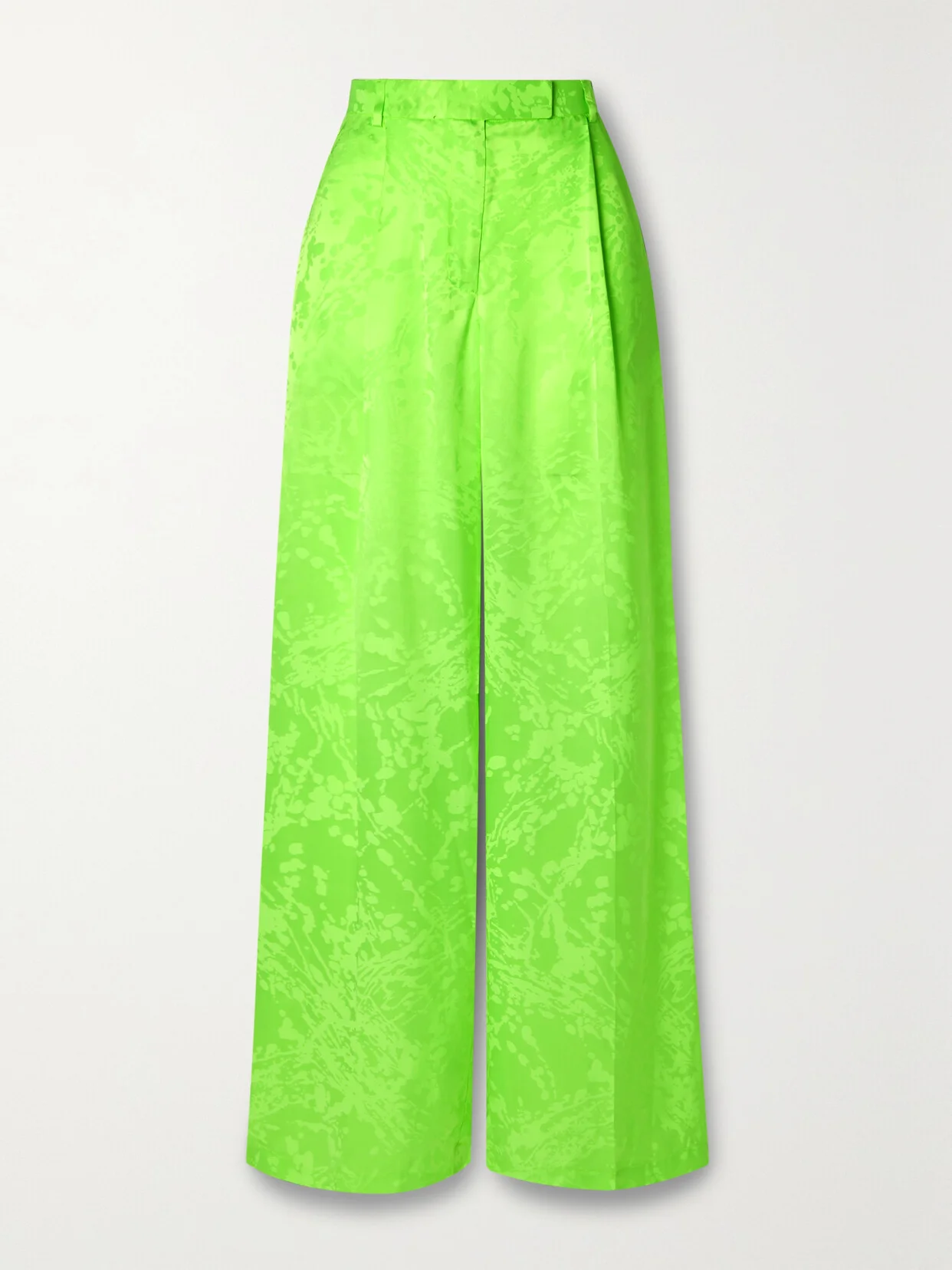 Pleated Jacquard Wide-leg Pants - 1