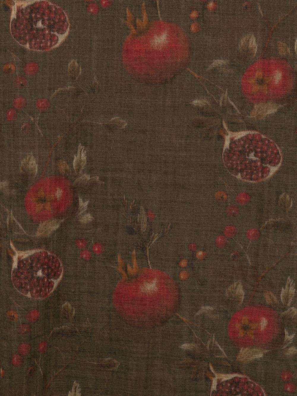 pomegranate-print virgin-wool scarf - 2