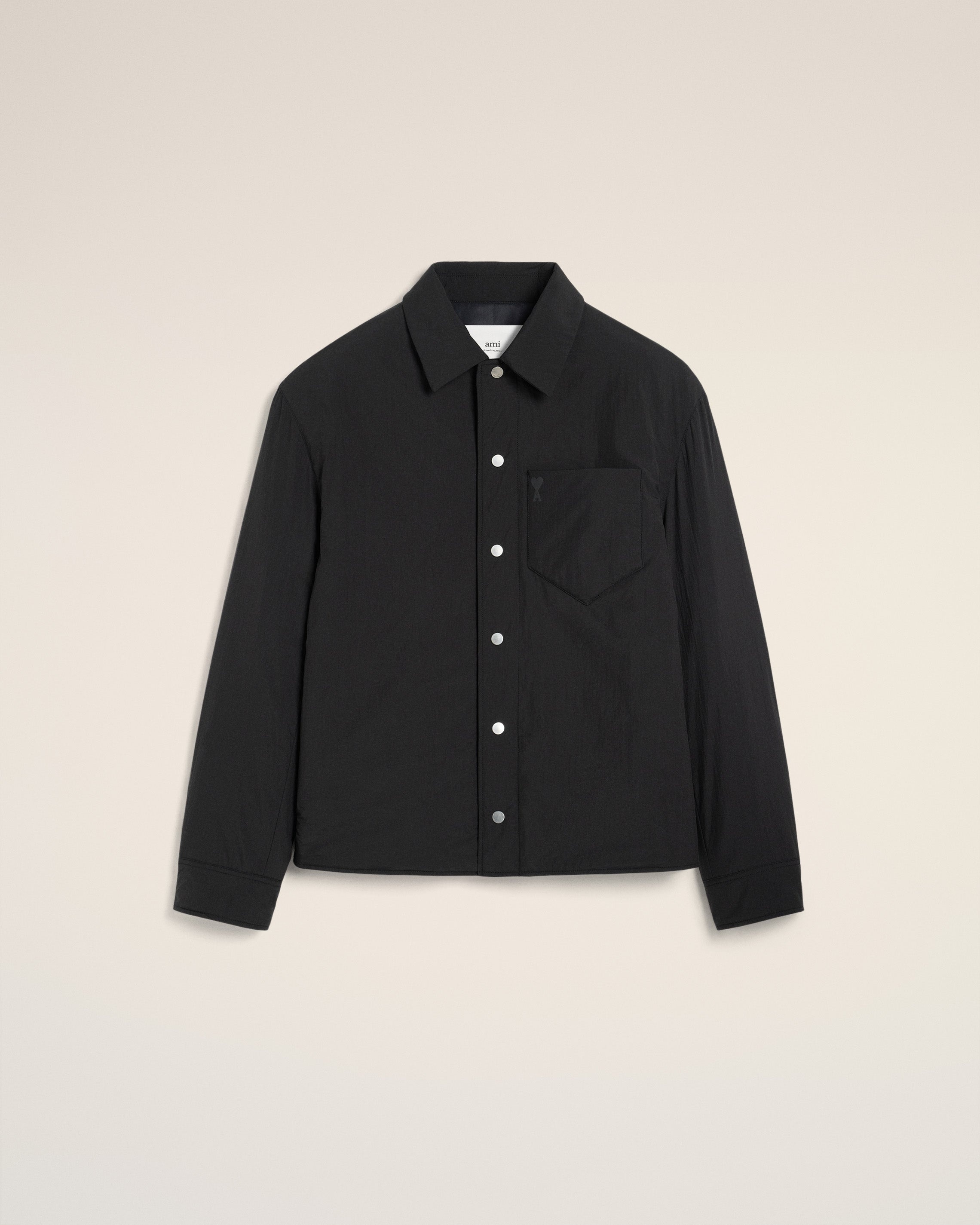 本物の BLACK Paris AMI CANVAS OVERSHIRT COEUR DE AMI PADDED ファッション雑貨