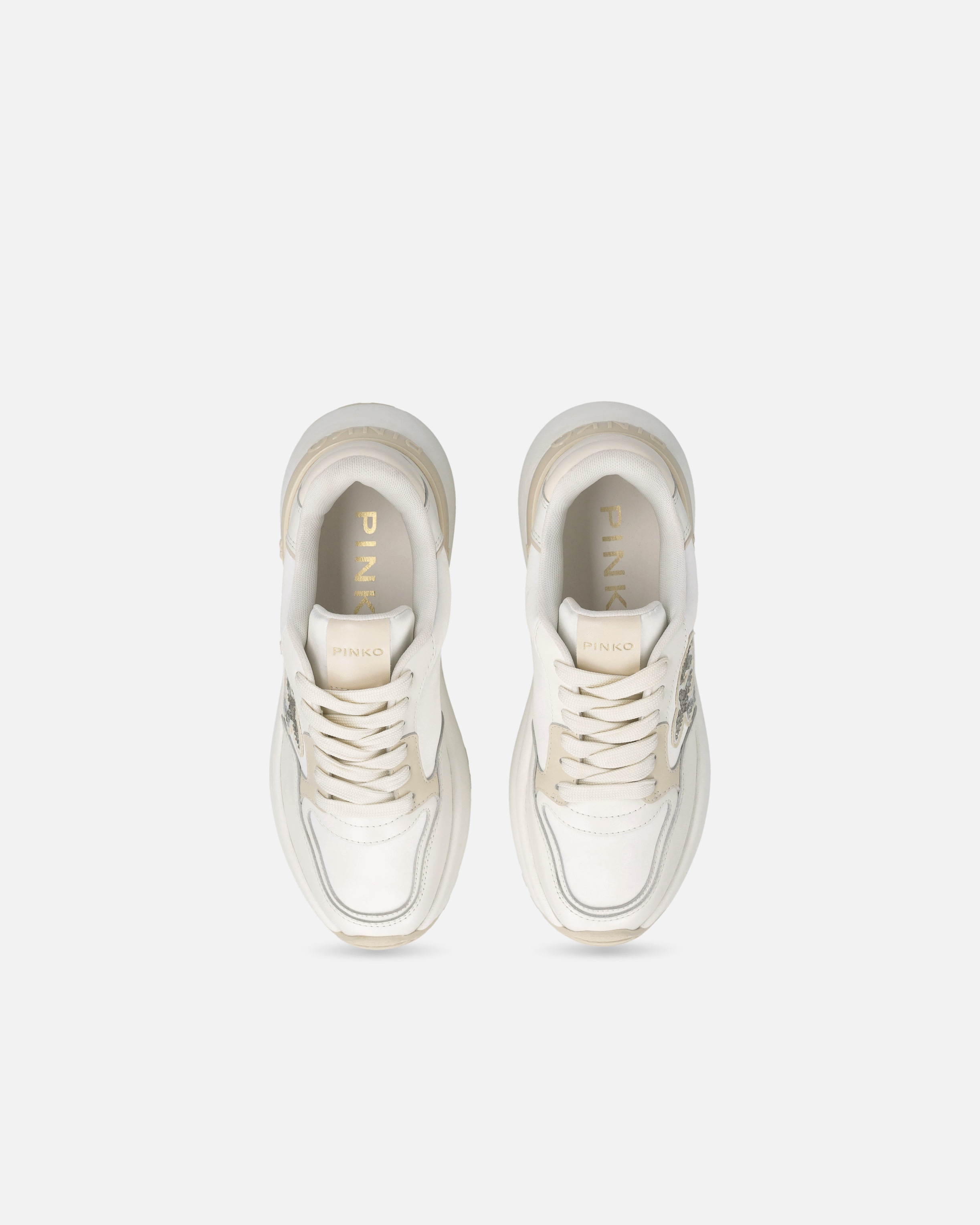 CHUNKY SNEAKERS WITH SATIN AND RHINESTONES - 9