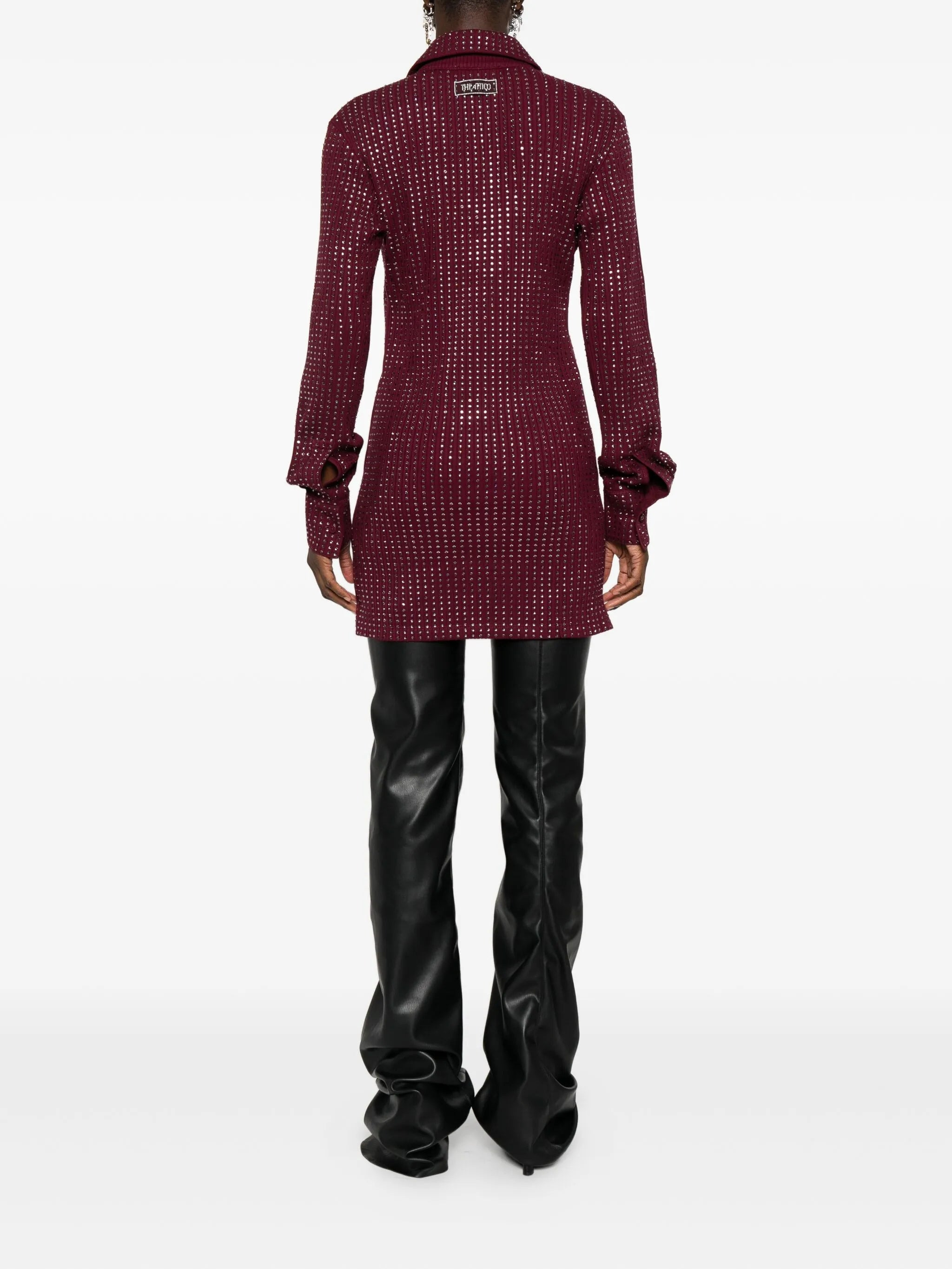 The Attico Embellished Collared Dress - 4