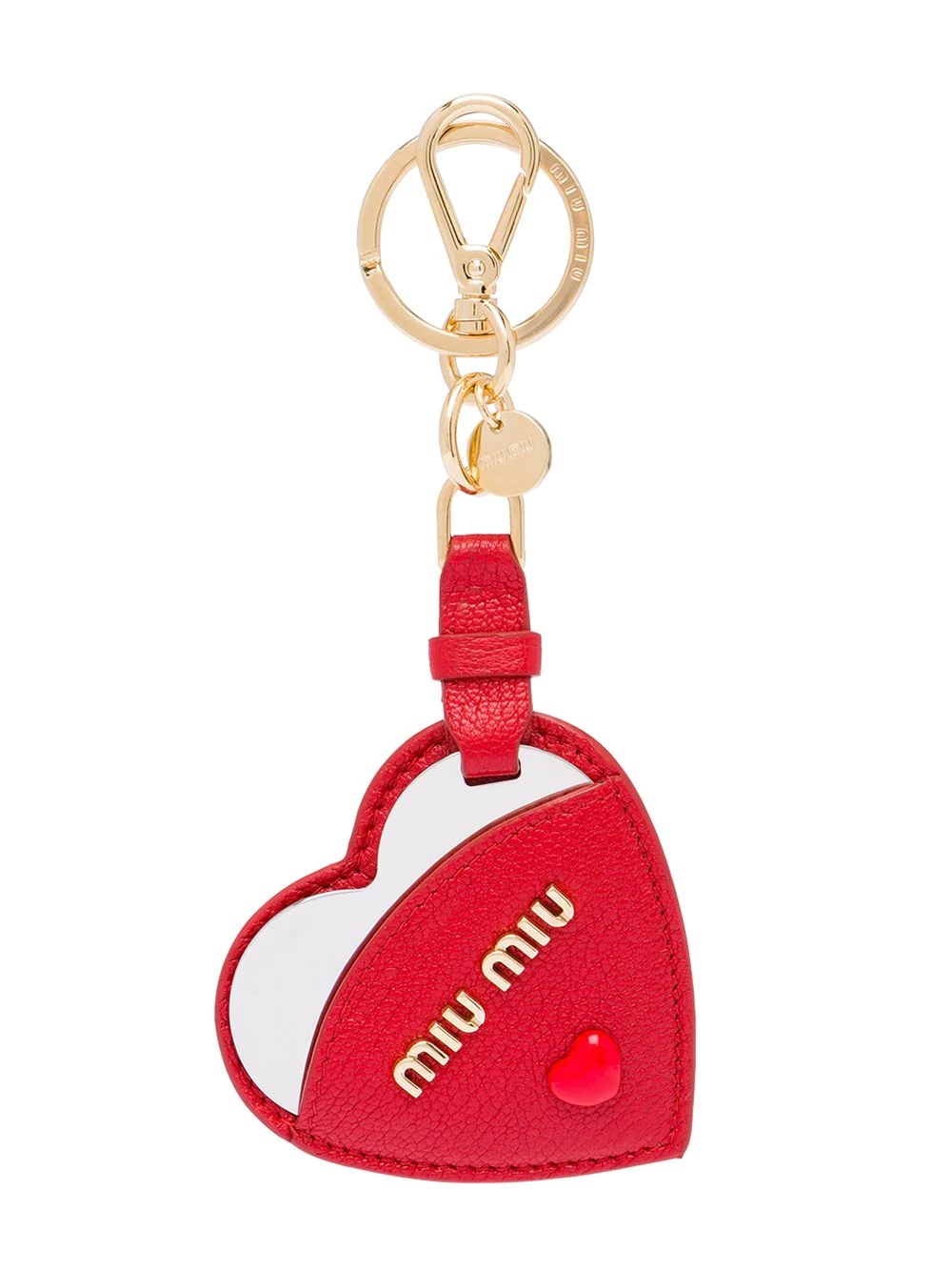 Madras heart leather keychain - 1