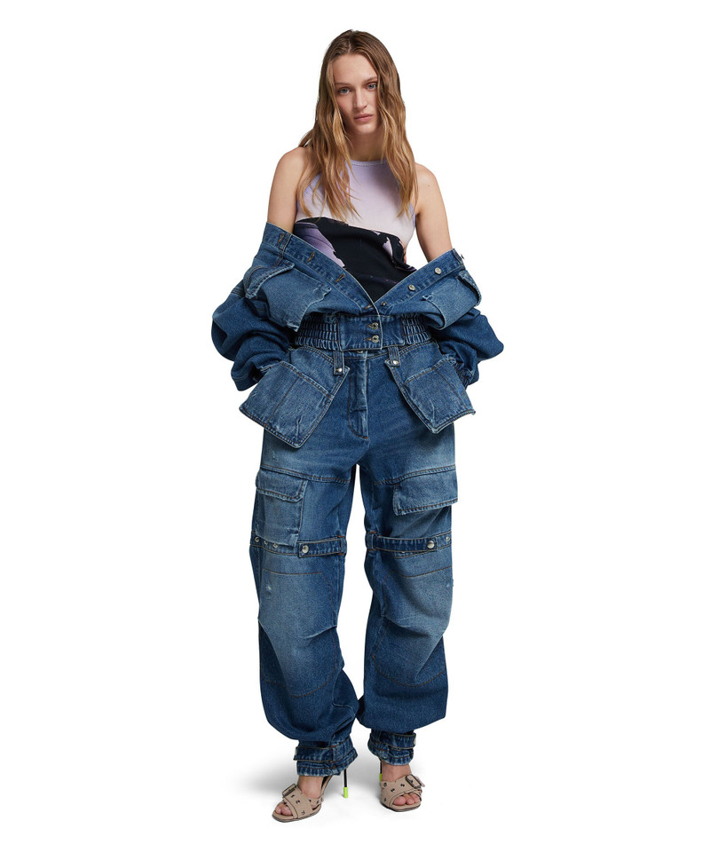 Blue denim cargo pants 5