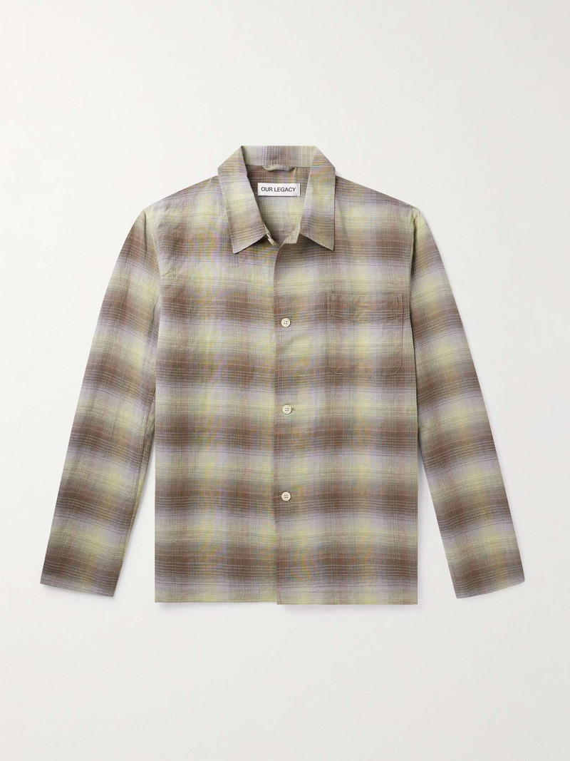 Checked Linen and Cotton-Blend Shirt 1